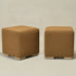 Bouclé Square Ottoman – Brown Modern Footstool | Small Upholstered Ottomans | Kinwell Furniture | Minimalist Cube Poufs